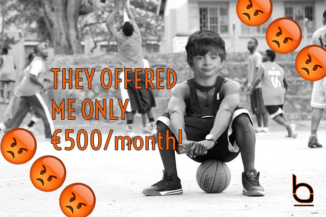 500 euros a month basketball overseas